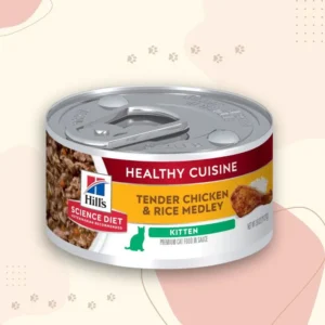 Kitten Healthy Cuisine Tender Chicken & Rice Medley 2.8 OZ, 24 Cans